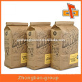 Кофейные мешочки с коричневой крафт-бумагой со стороной коричневого цвета с заказной печатью